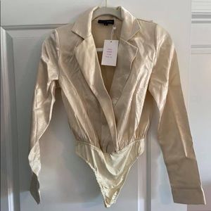 Shimmer cream bodysuit